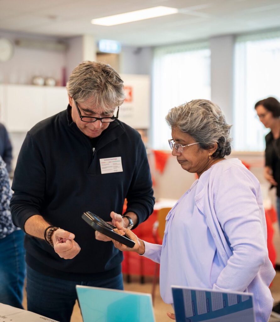 Oudere dame op een vitaliteitsdag